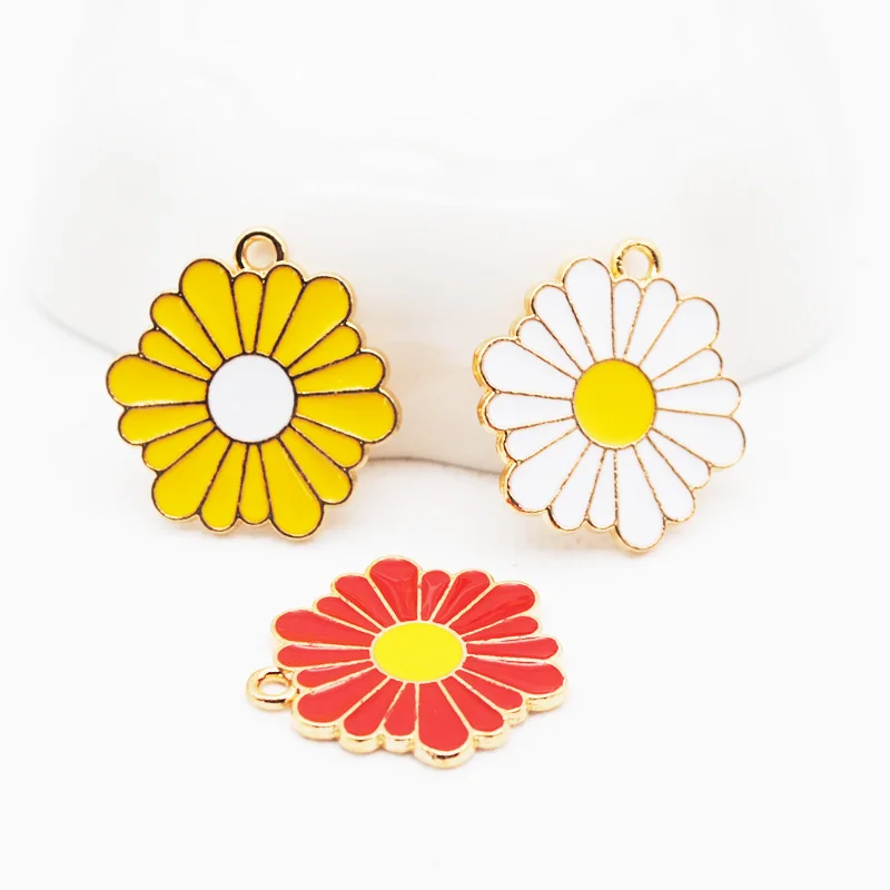 

10pcs/lot Fashion Big Flower Enamel Charms for Jewelry Making Bracelet/Necklace/Earings Fashion Jewelry Womens Accessories