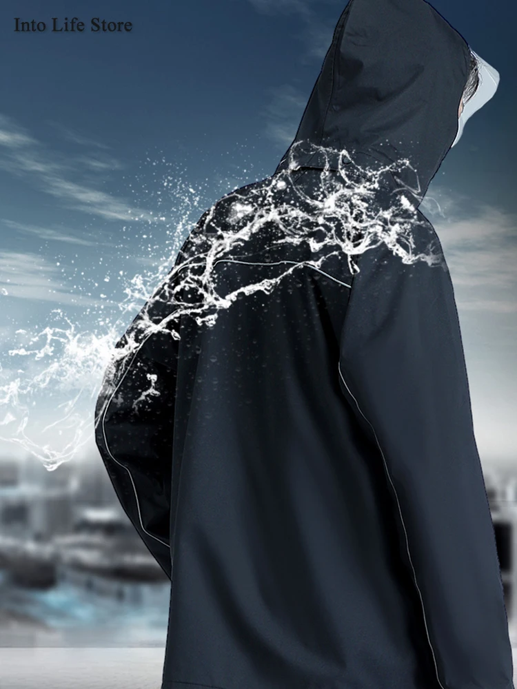 

Men Rain Coat Jacket Women Rain Pants Suit Black Men's Motorcycle Raincoat Waterproof Breathable Rain Poncho Tourism Camping