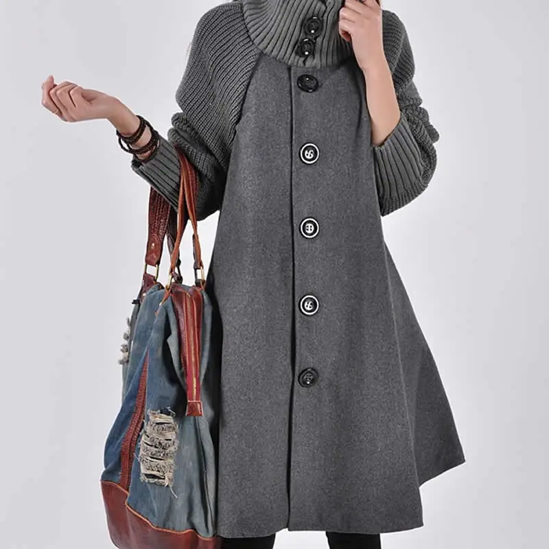 

Women's coat maternity clothing 5XL Autumn Winter Long Loose knitting clothing Women cloak Pregnancy Women Jackets Plus Size