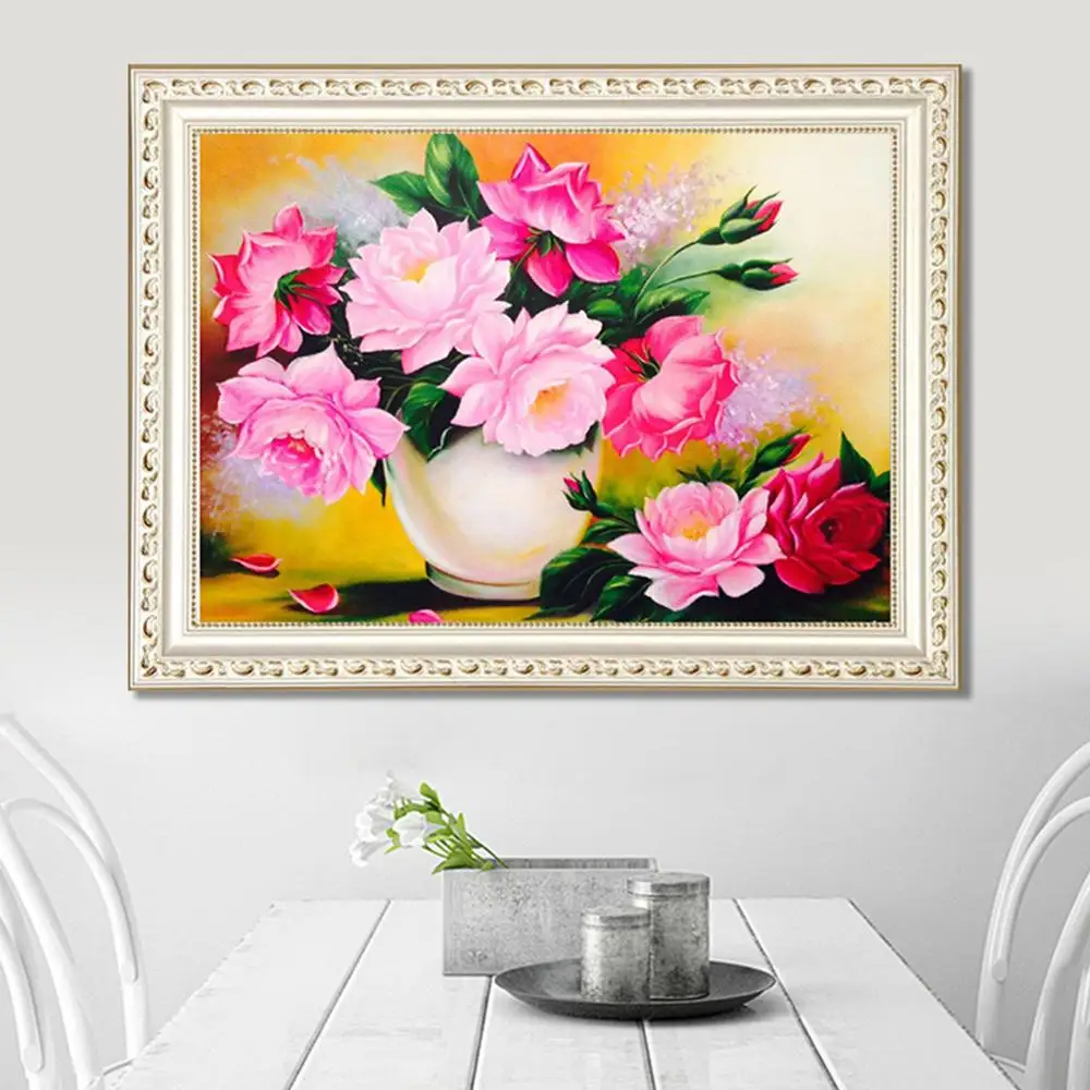 Алмазная 5D картина сделай сам вышивка крестиком из взрывоопасных пионов в