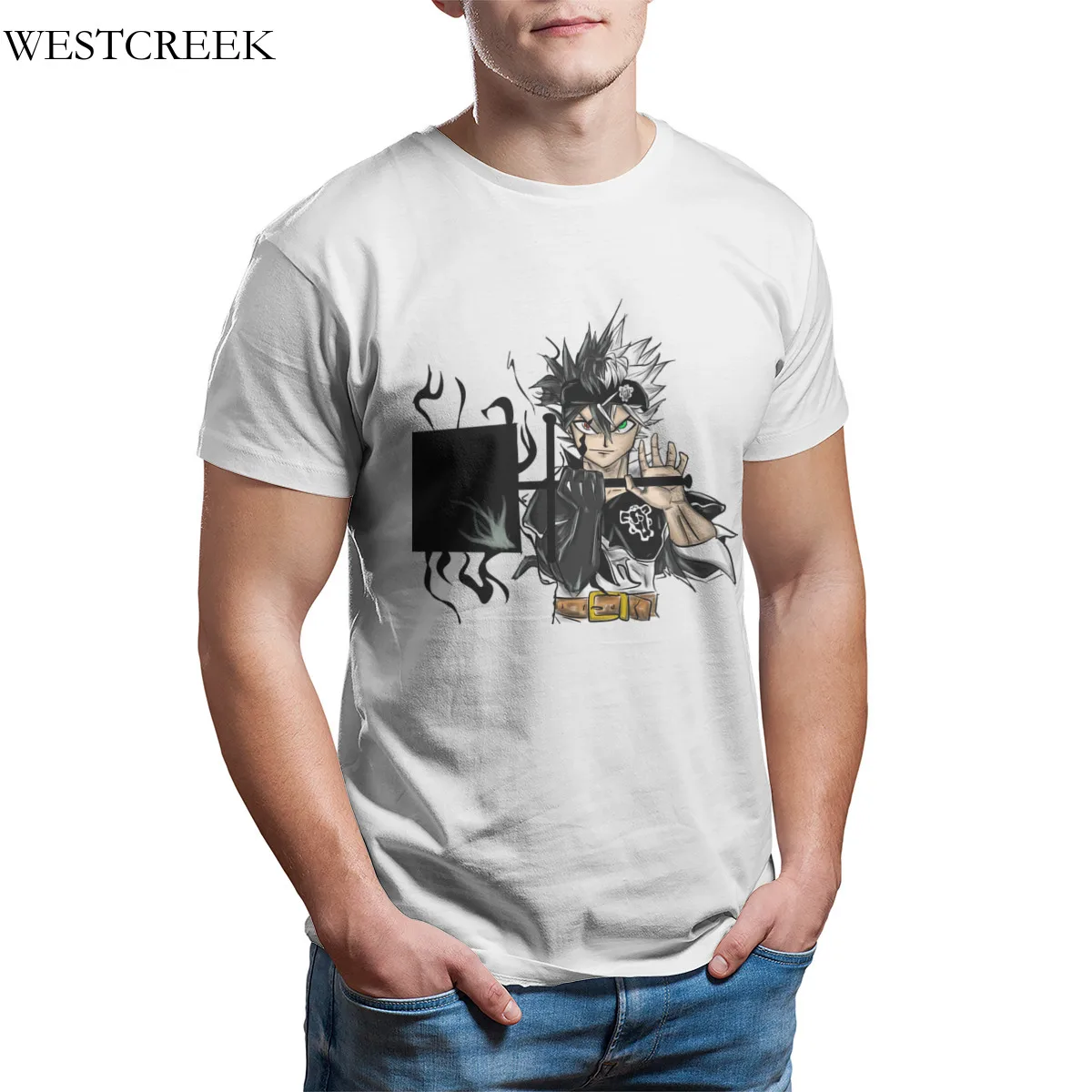 

Wholesale Men's T-Shirt Asta the black bull wizard Black Funny Top quality Men Clothing 30922