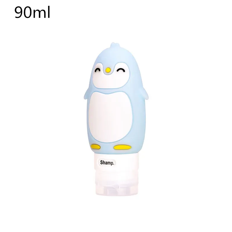 90ml blue Еда из пищевого силикона 60/80/90/100 мл для макияжа Симпатичные Путешествия бутылки шампуня для геля и лосьона для душа суб-розлива трубка Squeeze пустая бутылка - Цвет: 90ml blue