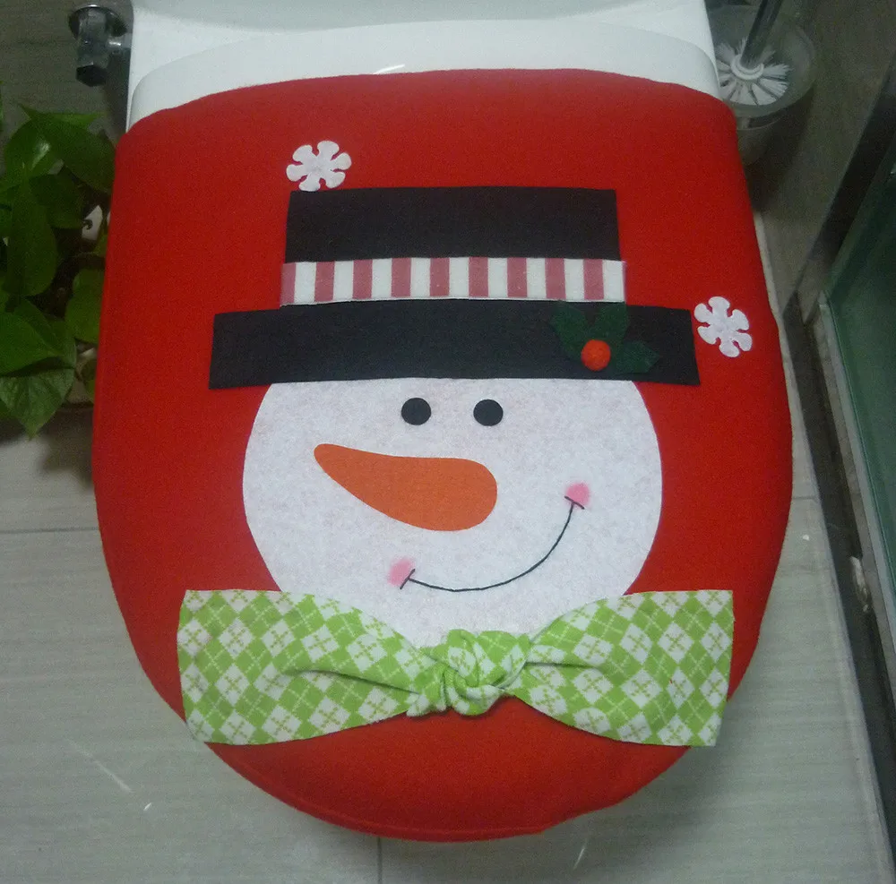 Крышка Сиденья для унитаза Снеговик Санта Клаус Рождественское украшение дома