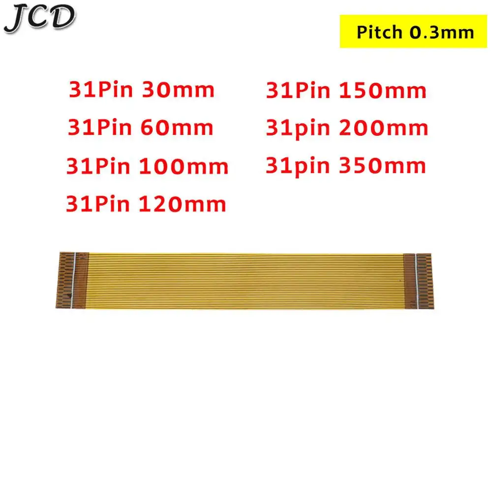 

JCD 1pcs Forward Direction 31 Pin FFC FPC Flexible Flat Cable Pitch 0.3mm Same Direction length 30mm-150mm