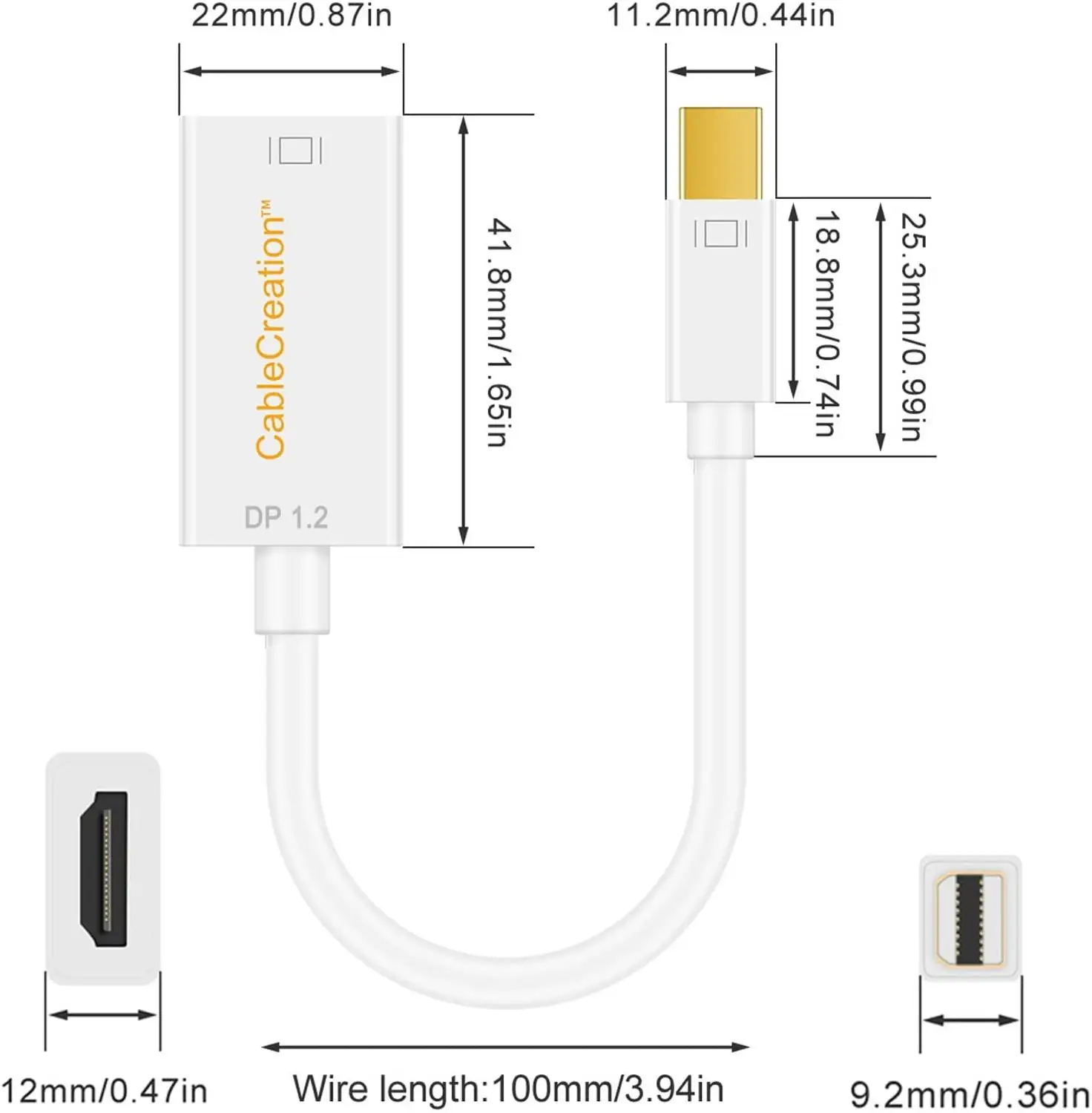 Active 4K @ 30Hz Mini Display Port to HDMI Adapter DP (совместим с портом Thunderbolt) AV HDTV адаптер Папа
