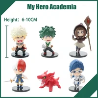 6 pcs each set anime my hero academia todorok deku aizawa tsuyu might action figure heroes figurine dolls toys boys 8cm