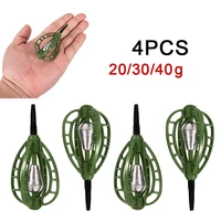 4pcs carp fishing feeder method lure cage basket bait trap lead sinker accessories fish tackle pesca iscas tools 20g 30g 40g