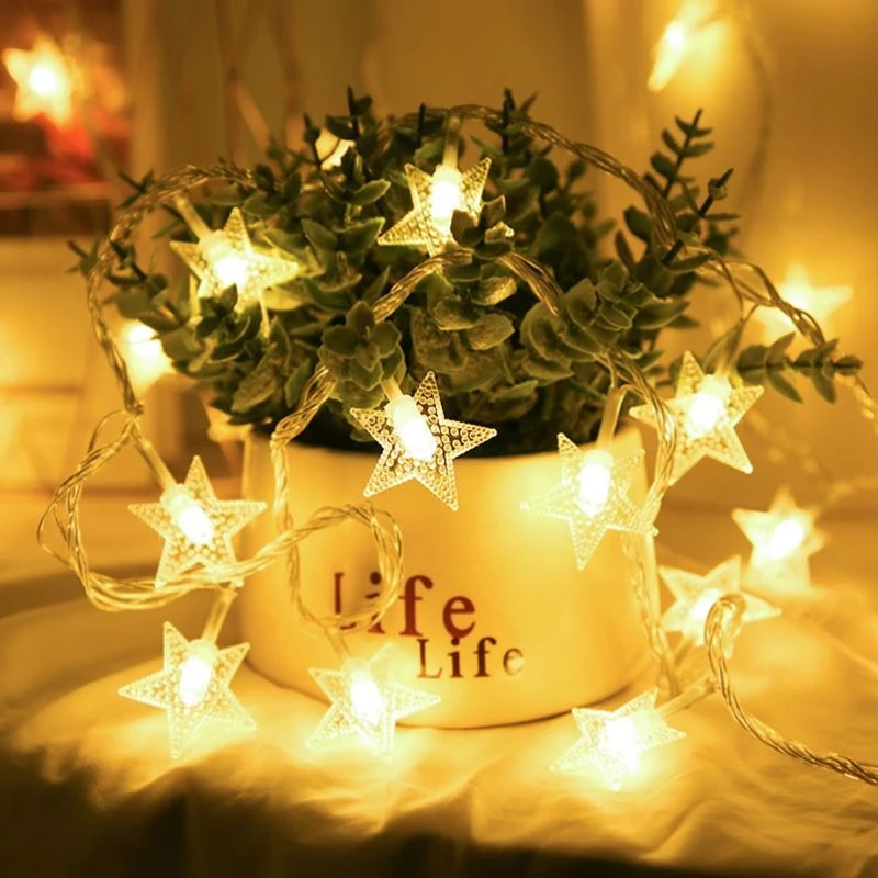 

Solar Led String Light Star Waterproof Garden Outdoor Indoor Courtyard Balcony Home Decoration Christmas Fairy Flashing Lamb
