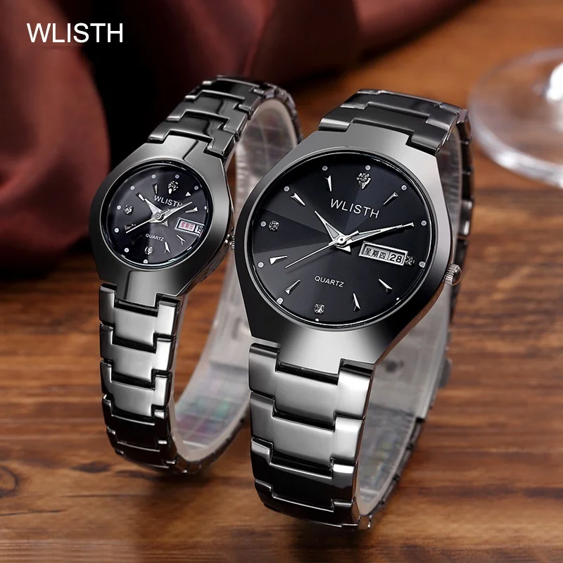 Men's Watch Luminous Tungsten Steel Color Waterproof Fashion Student Watch Couple Watch Male Calendar Quartz Watch