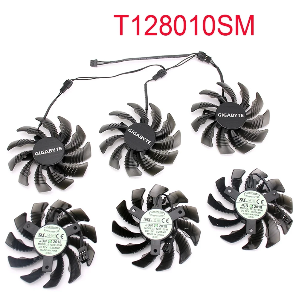Вентилятор охлаждения T128010SM PLD08010S12H 12 В 0 20 А 75 мм 40*40*40 для Gigabyte GTX 970 GV-N970WF3-4GD |