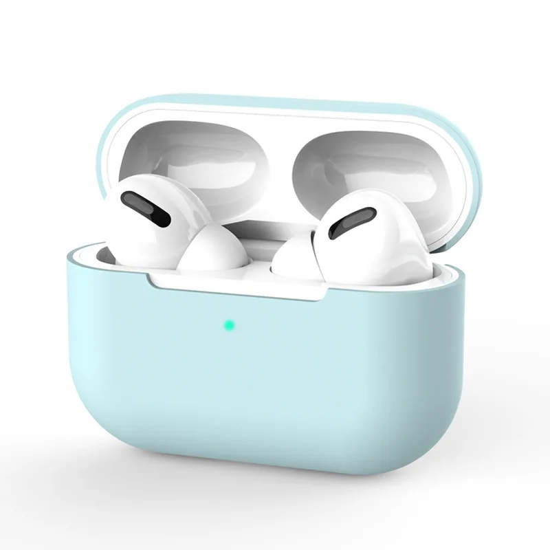 Airpods Pro Чехол для наушников силиконовый защитный чехол Аксессуары для Apple Airpods Pro беспроводные Bluetooth наушники - Цвет: sky blue