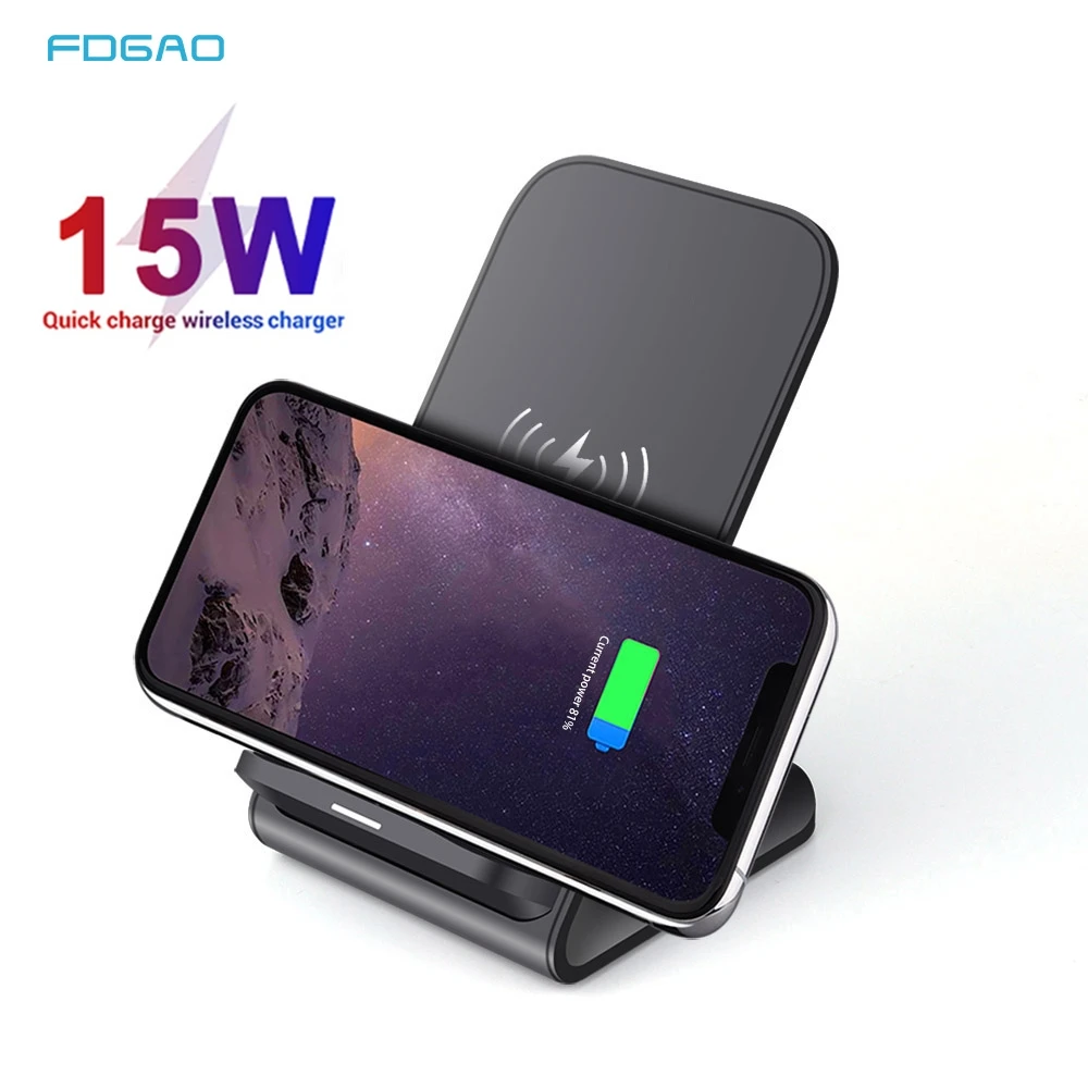 Беспроводное зарядное устройство FDGAO 15 Вт Qi с USB кабелем типа C для iPhone 12 11 Pro XS XR X 8