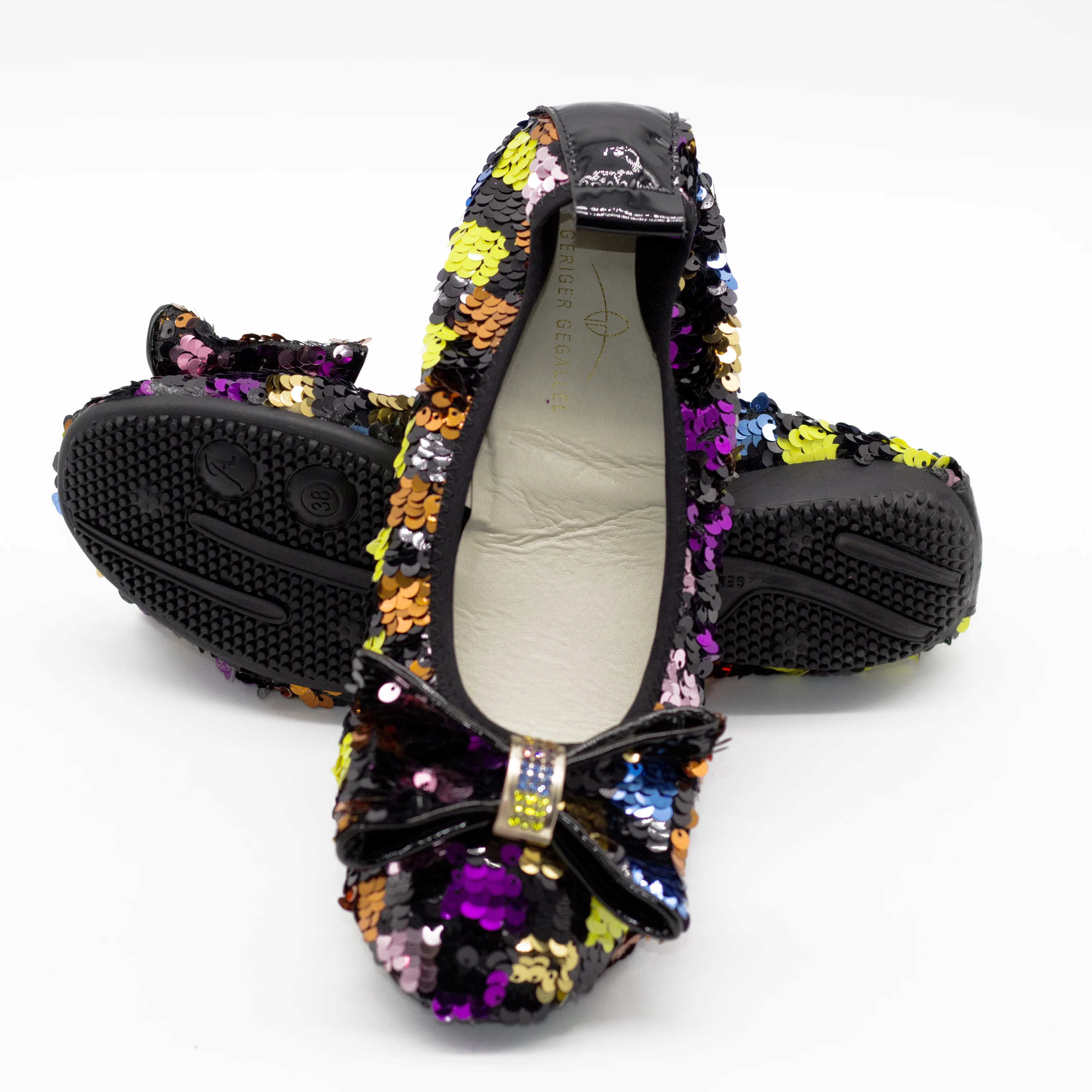 168-25 Colorful Sequined Women Ballet Flats Ballerina Shoes for Ladies Girls Comfort Cute Bow Wedding Dress Flat Banana Shoes