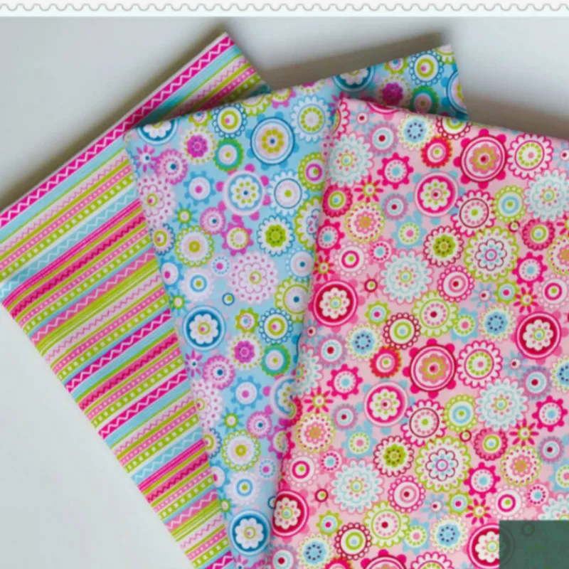 

Colorful Flower Twill Cotton Fabric DIY Children's Wear Cloth Make Bedding Quilt Decoration Home