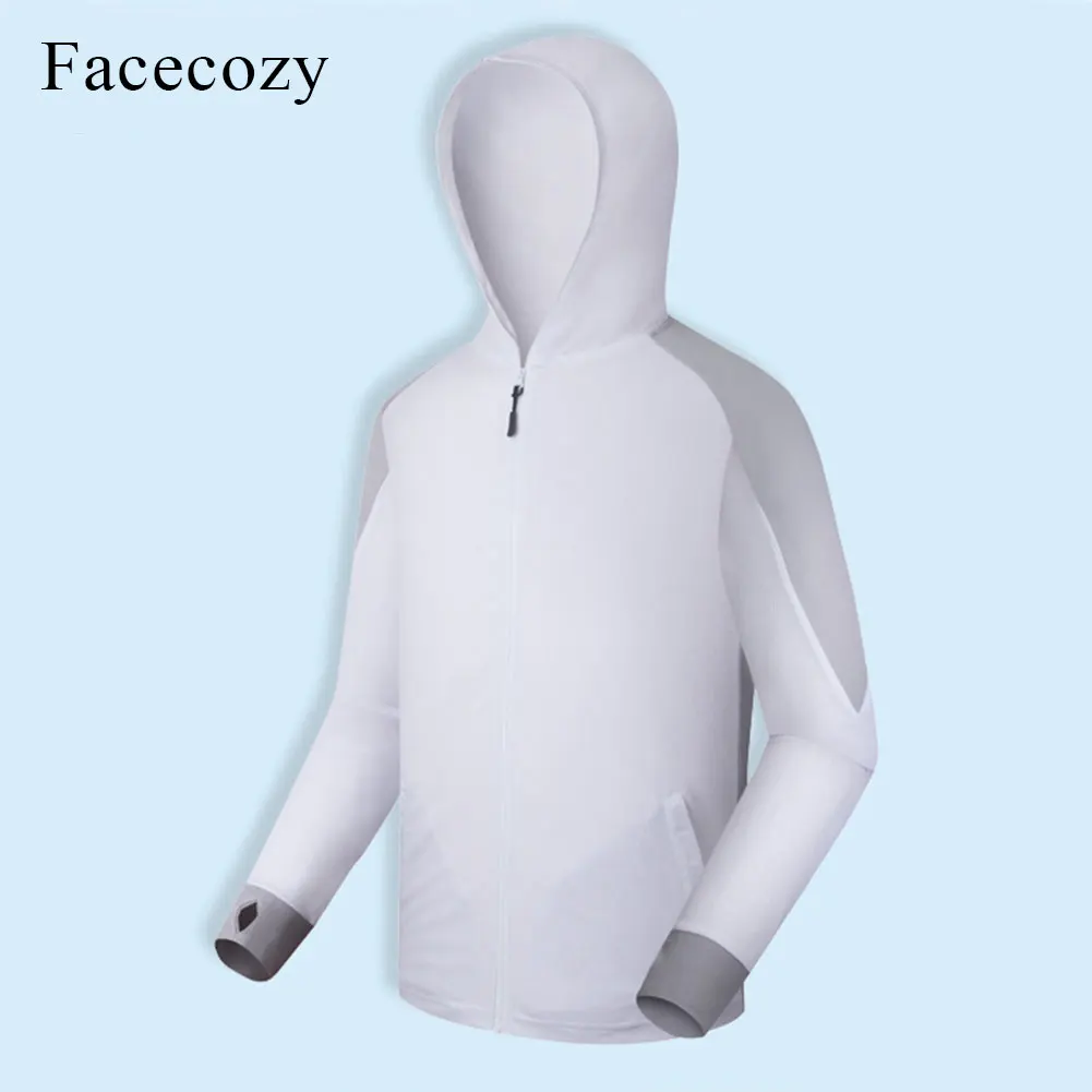 Мужская Солнцезащитная рыболовная куртка Facecozy дышащие куртки с капюшоном летние