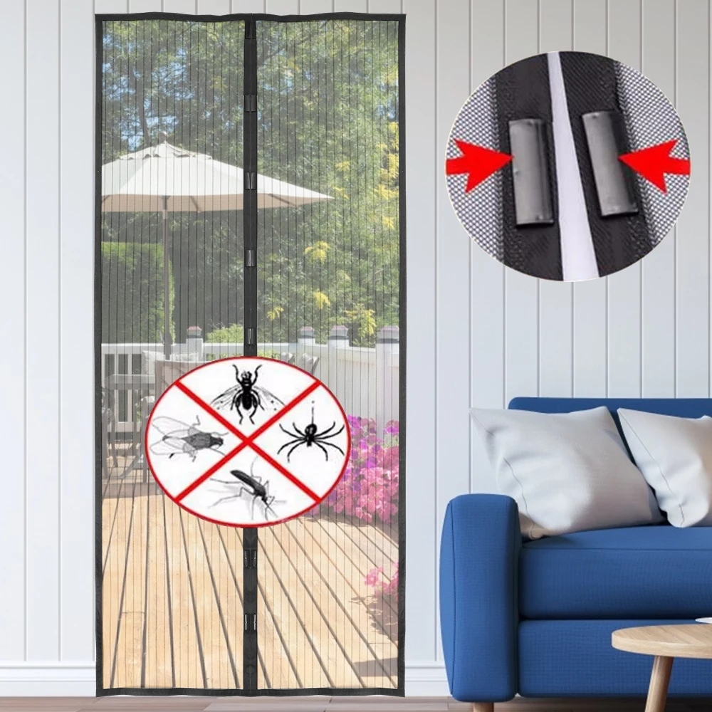 

Summer Anti Mosquito Insect Fly Bug Door Curtain Net Automatic Closing Gauze Curtains Screen Door Magnetic Mesh Insect Screen