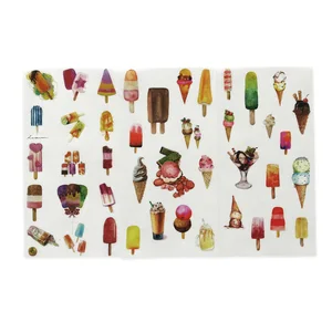 Бумажная наклейка в стиле мороженое, 3 листа