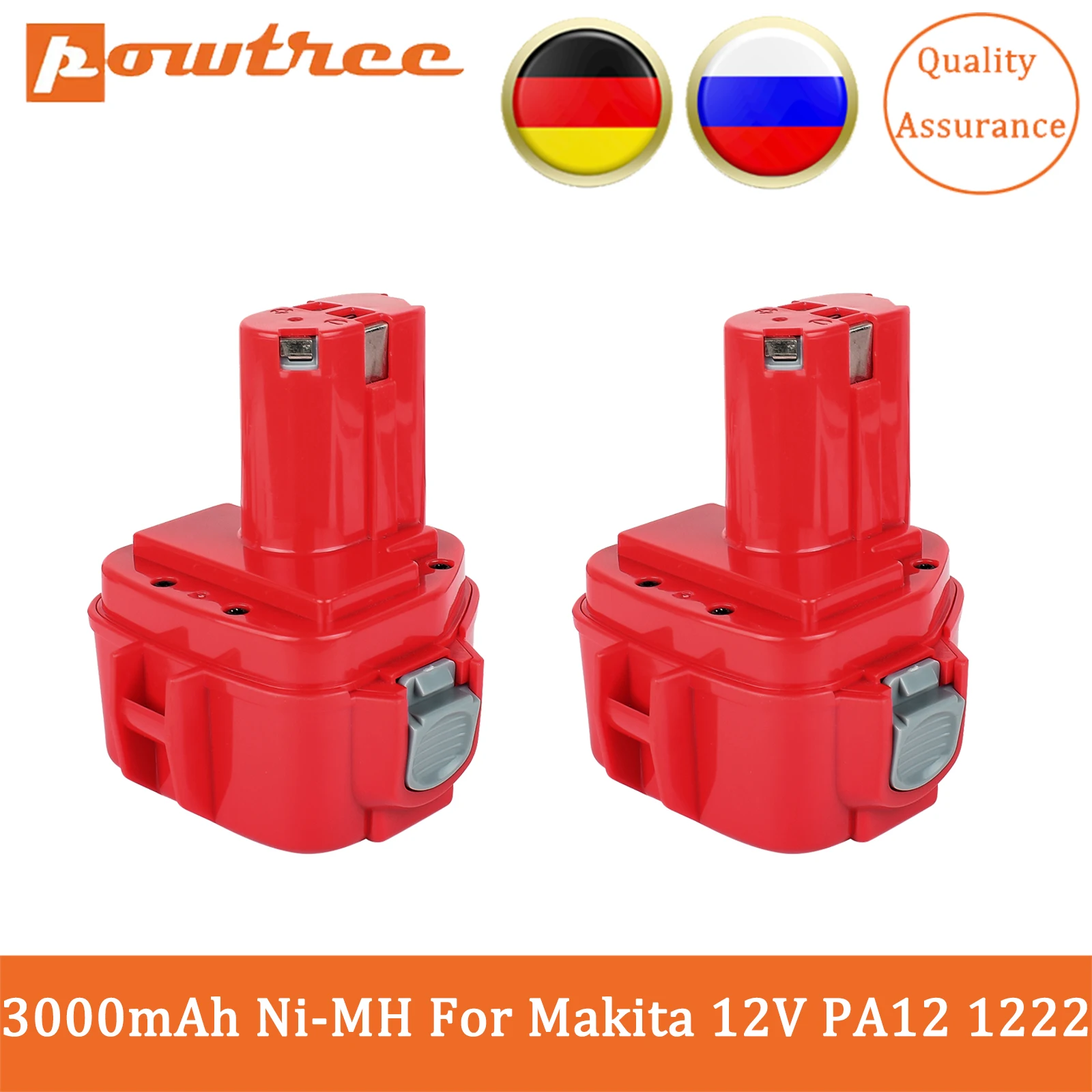 Powtree For Makita PA12 Ni-MH Replacement Battery For Makita 12V 3000mAh Power Tools Bateria 1220 1222 1235 1233S 6271D