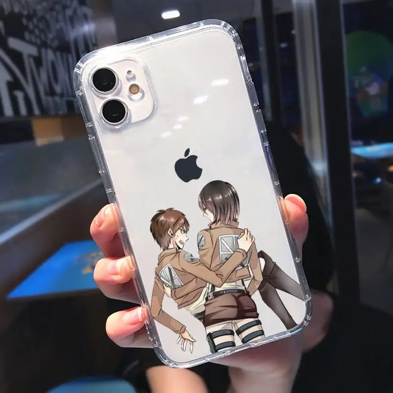 

Anime Japanese attack on Titan Phone Case Transparent soft For iphone 5 5s 5c se 6 6s 7 8 11 12 plus mini x xs xr pro max