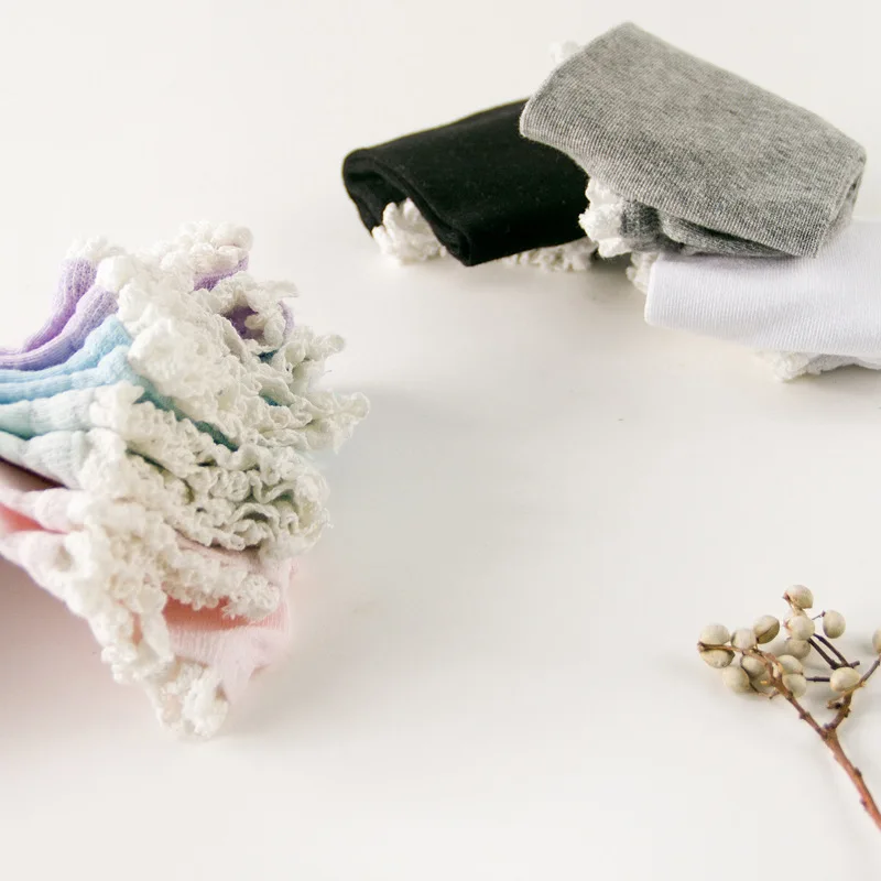 Модные милые модные женские винтажные короткие носки с рюшами и оборками Женские