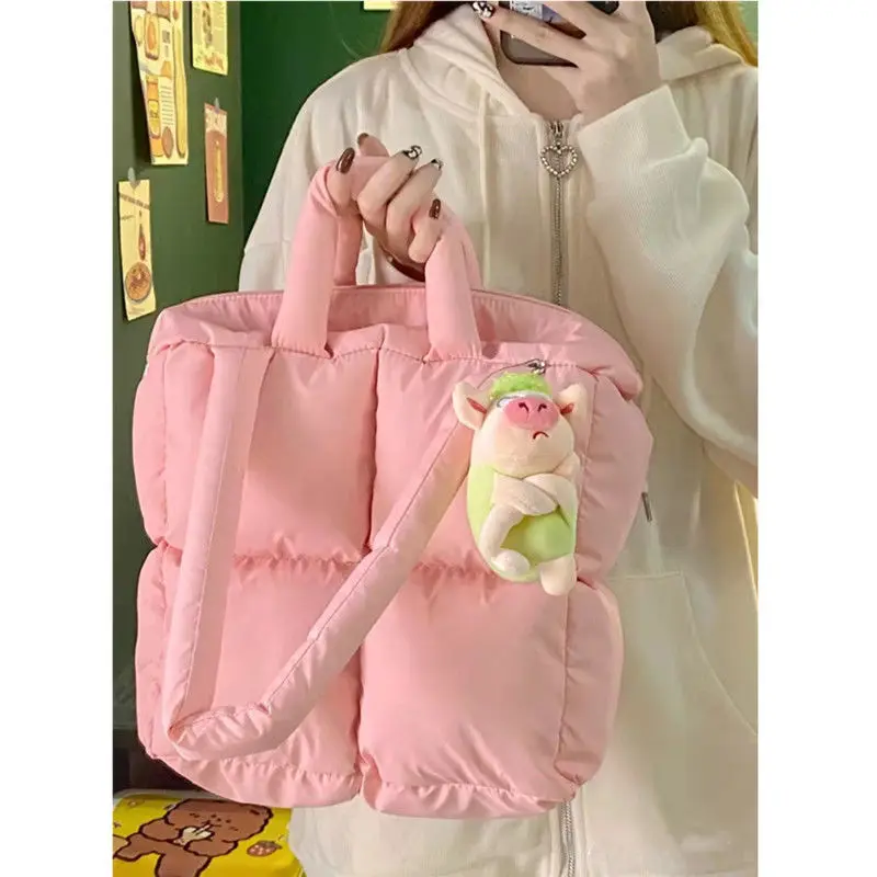 

Brand Designer Women's Tote Bags 2022 Autumn Winter New Lady Shoulder Bag High Quality Nylon Handbags Large Capacity Shopper Bag