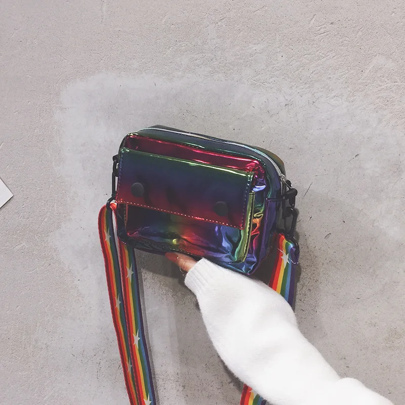 Color handbag PGOLEGGY лазерные сумки через плечо для женщин модные сумки роскошные женские Сумки из искусственной кожи сумки на плечо для путешествий водонепроницаемые сумки - Цвет: Color handbag