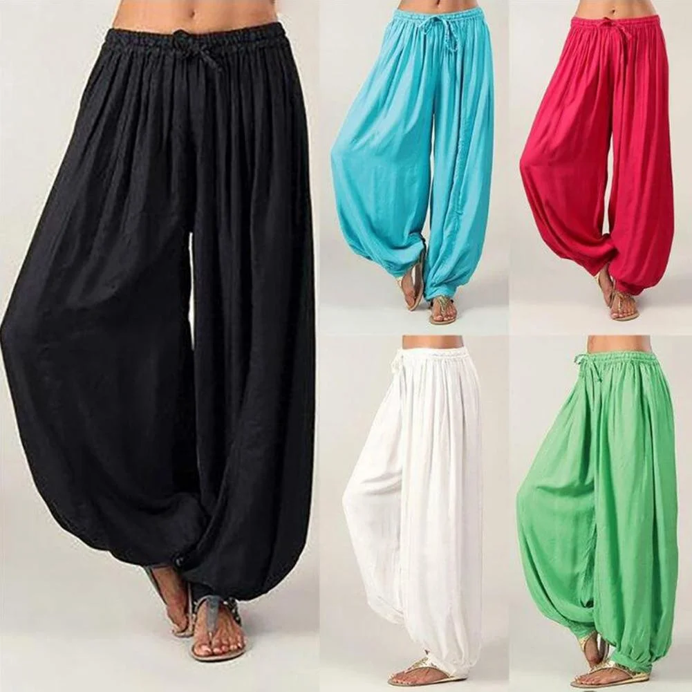 

Loose Pant Men Women Harem Pants Cotton Baggy Colorful Bloomers Afghani Genie Indian Aladdin Trouser Plus Size S-3xl