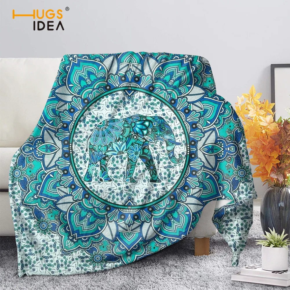 HUGSIDEA Винтажный Индийский стиль Мандала Слоны одеяло для дивана Повседневный
