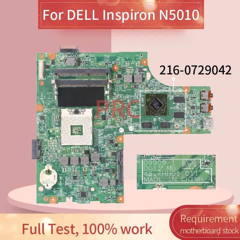 052f31 para Dell Inspiron Motherboard Laptop 09909-1 Dg15 mb 48.4hh01.011 Hm57 216-0729042 Ddr3 Mainboard 15r N5010 Hd5650