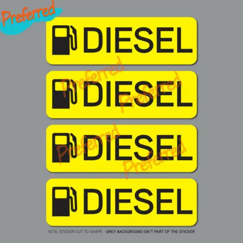 

4x Diesel Fuel Reminder Stickers - Car - Truck - Bus - Van - Fleet for Laptop, Glass Door，car Cooler Logo or Car Sticker Decal