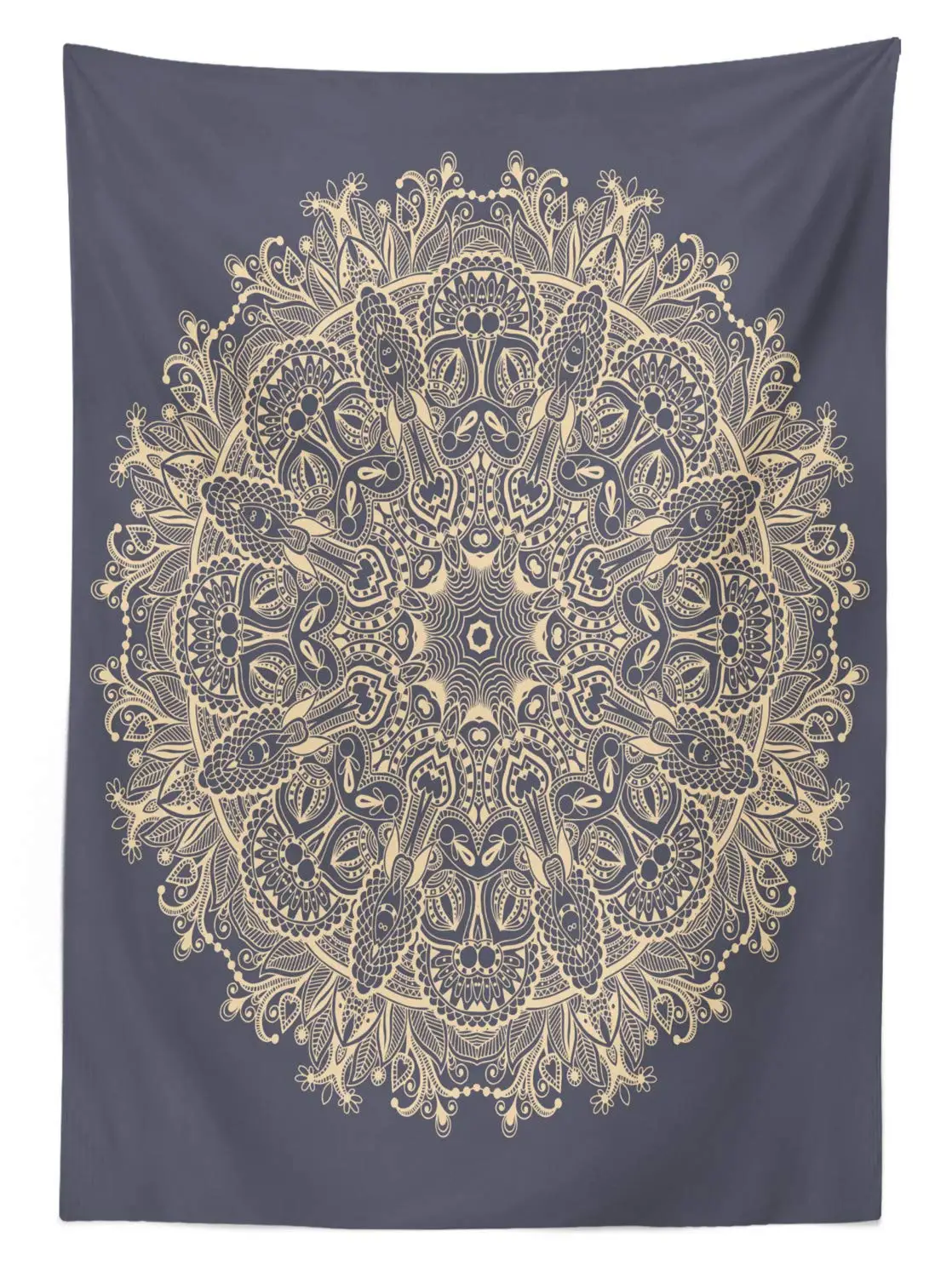 Скатерть с изображением символа Мандала Стиль Цветочная тайна глубокая активная