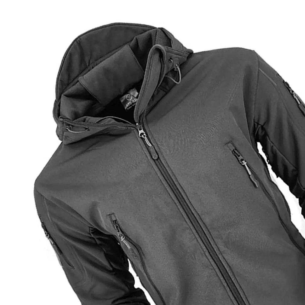 Мужская камуфляжная куртка из кожи акулы мягкая теплая бархатная на осень и