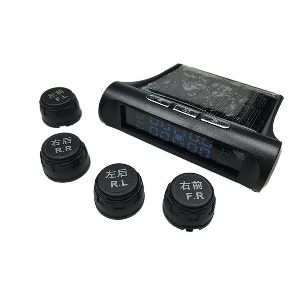

Car TPMS Tire Pressure Monitoring System Solar Charging HD Digital LCD Display Auto Alarm System With 4 Sensor 6 Alarm Modes