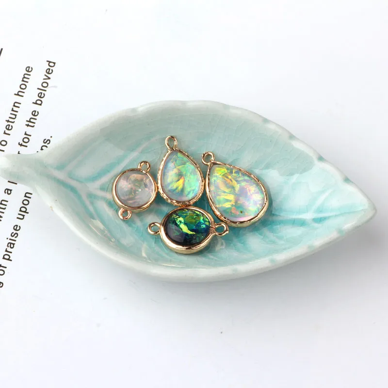 6 шт. корейский сплав Русалка капли воды двойной подвесной круглый кулон