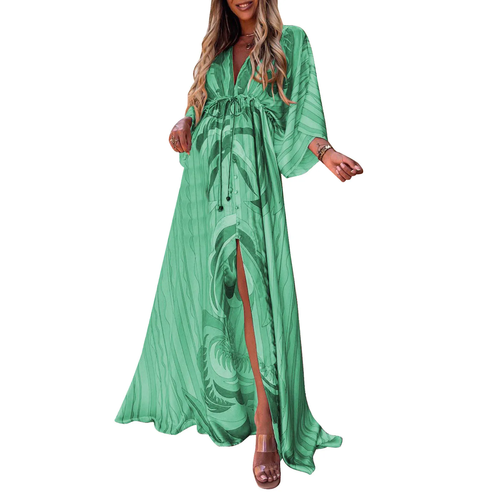 Женское длинное платье в полоску с принтом пейсли стиле бохо летнее пляжное