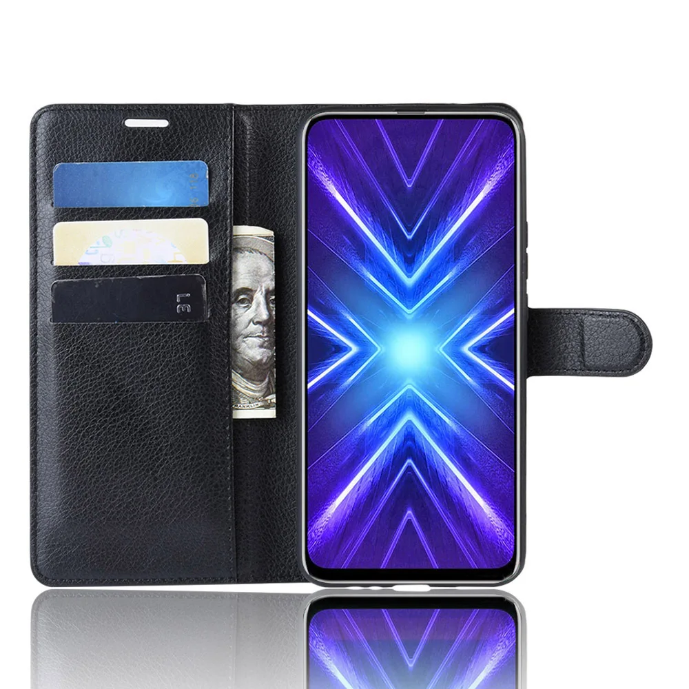 Кожаный чехол для Huawei Honor 9X Премиум телефона кошелек откидной Карманный с