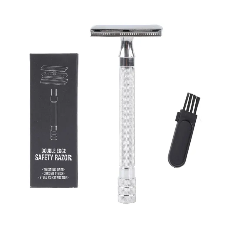

Double Edges Razor Men Manual Shavers With 5 Replacement Blades and 1 Small Brush M88