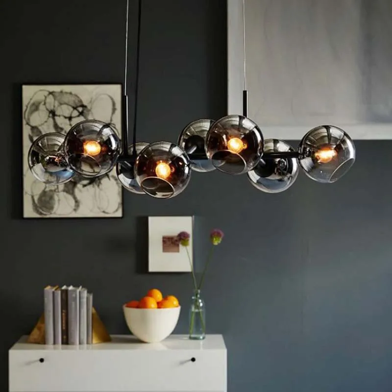 Скандинавская люстра со стеклянными шарами светодиодные светильники с