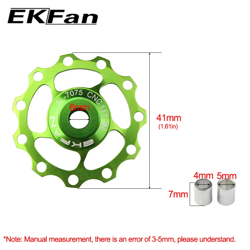 EKFan 11T Алюминиевый сплав MTB велосипедный задний переключатель шкив для катания на