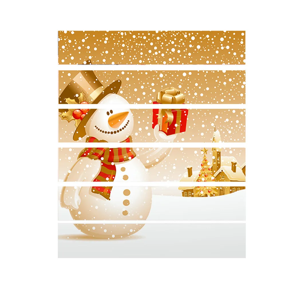 Рождественская наклейка со снеговиком Сантой лестницей водостойкая