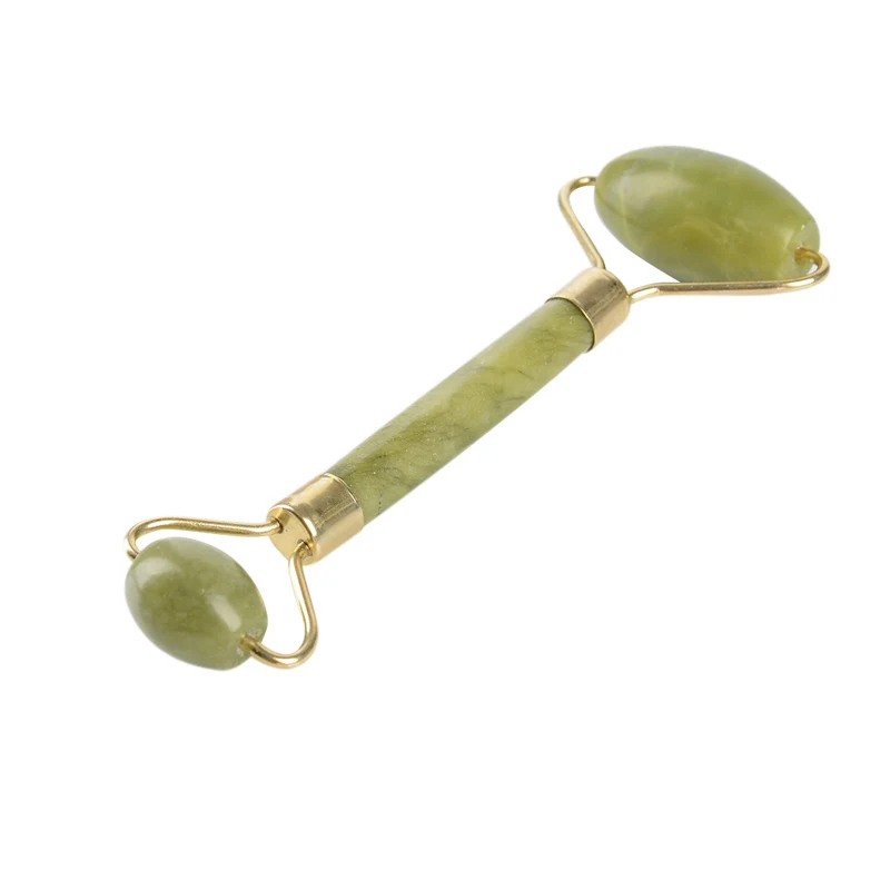 Роллер из розового кварца натуральный нефрит для массажа лица похудения и ролик