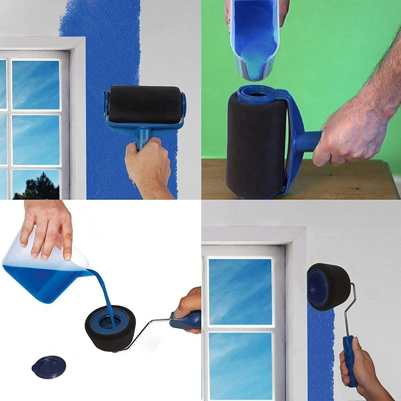 

9PCS/Set Paint Runner For Roller Brush Handle Tool Flocked Edger Room Wall Painting Home Office Room Multifunction Roller Paint