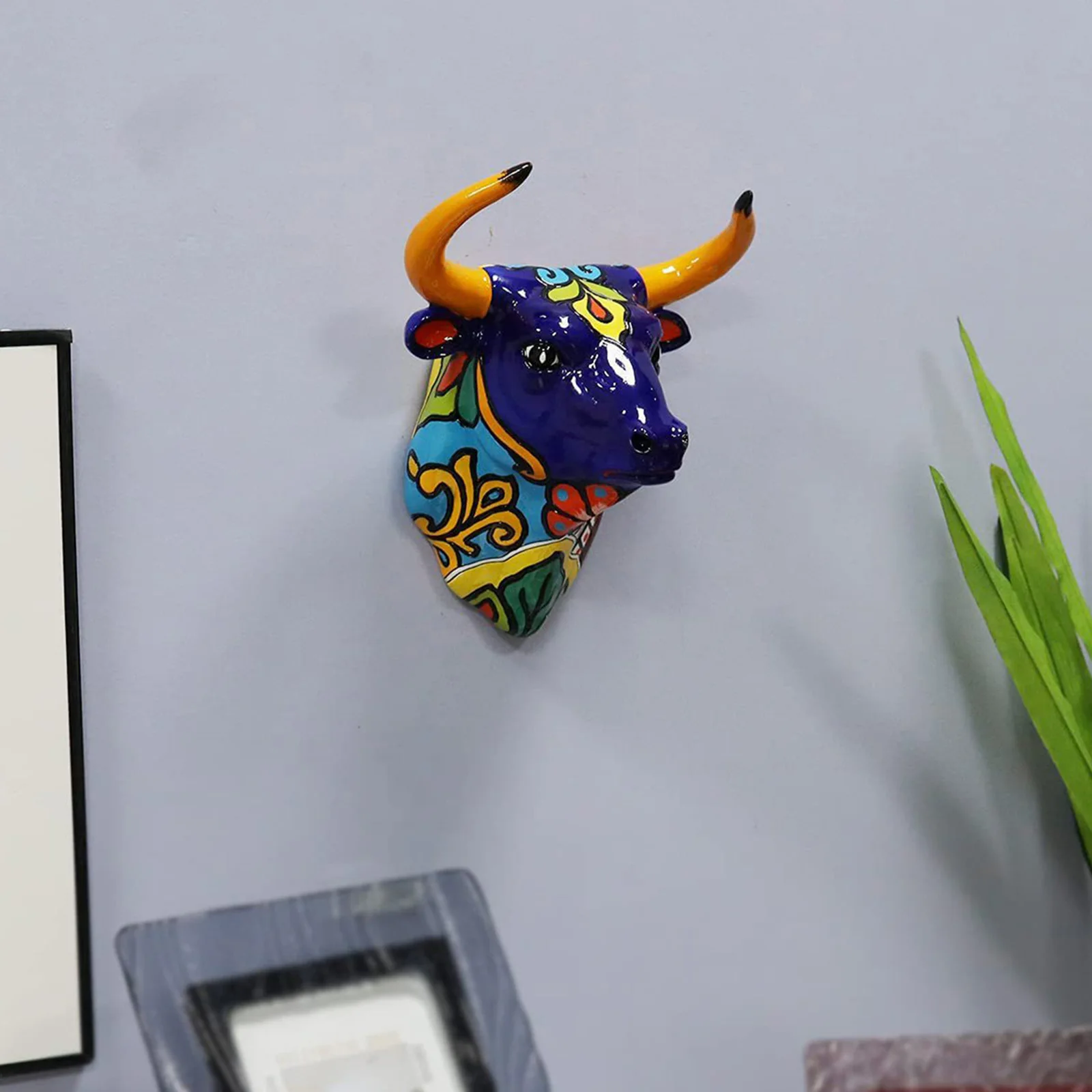 

Настенное украшение в виде головы животного, корова, полимерная подвесная голова