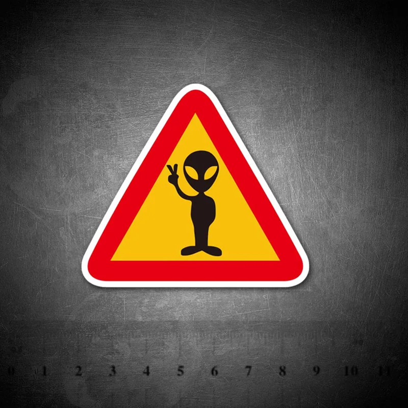 

Warning Alien Sign stickers for kids toys Waterproof car Laptop Guitar Luggage Skateboard scrapbooking bike cute Sticker