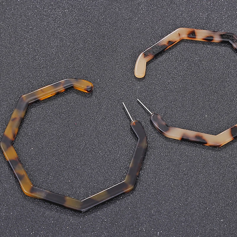 Новые Большие леопардовые круглые акриловые серьги кольца M & G для женщин большие