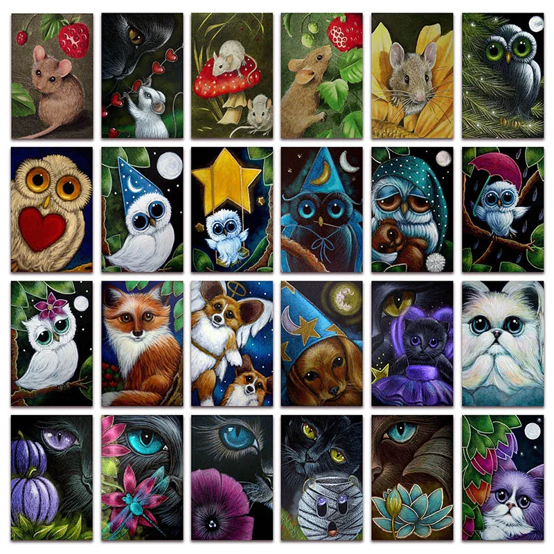 

New 5D Full Diamond painting embroidery Animals Mouse owl DIY Diamond mosaic Home decor dog cat cross stitch picture E024