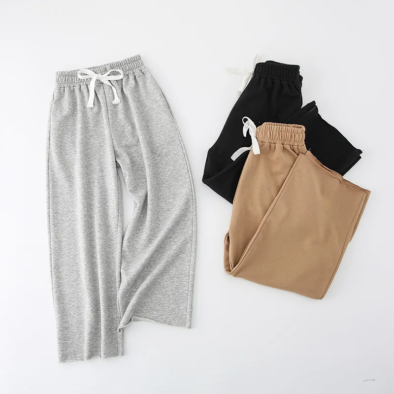 2021 новые детские Широкие штаны для девочек хлопковые свободные на весну лето