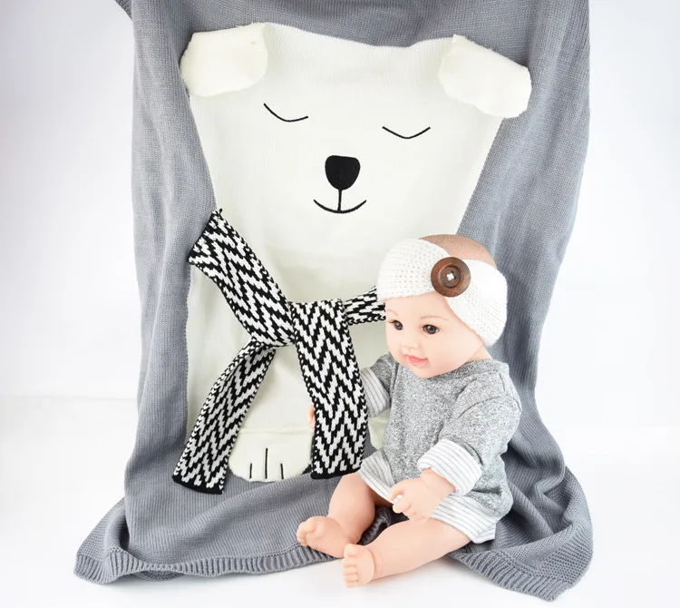 Новинка года; Bebe; белое одеяло с медведем; полотенце с ушками; вязаный свитер Soogan; сезон весна-осень пляжное одеяло; детское Хлопковое одеяло