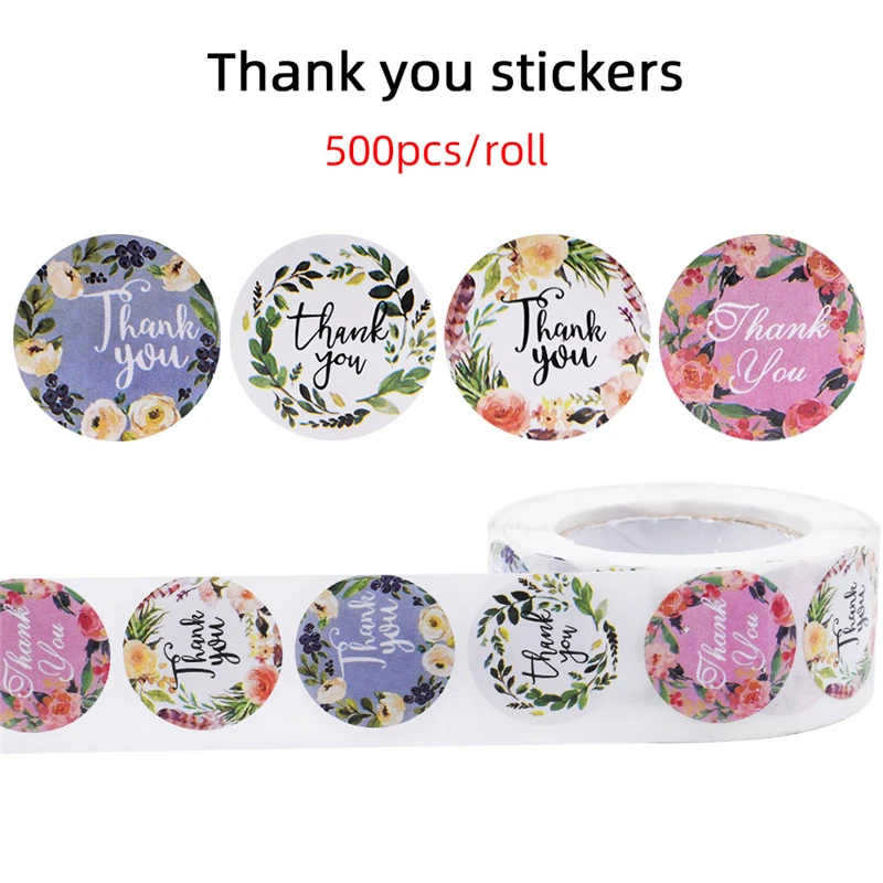 500 шт. круглые наклейки в виде цветов | Канцтовары для офиса и дома