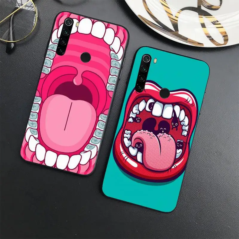 

Cute Wisdom Teeth Tooth cartoon Phone Case For Xiaomi Redmi note 7 8 9 11 t s 10 A pro lite funda shell coque cover